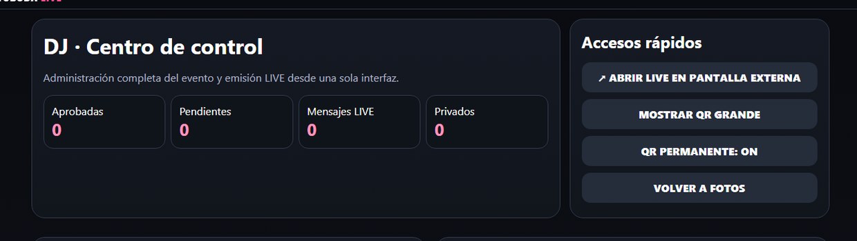 Vista parcial de la zona de gestión de ANIMATUBODA LIVE